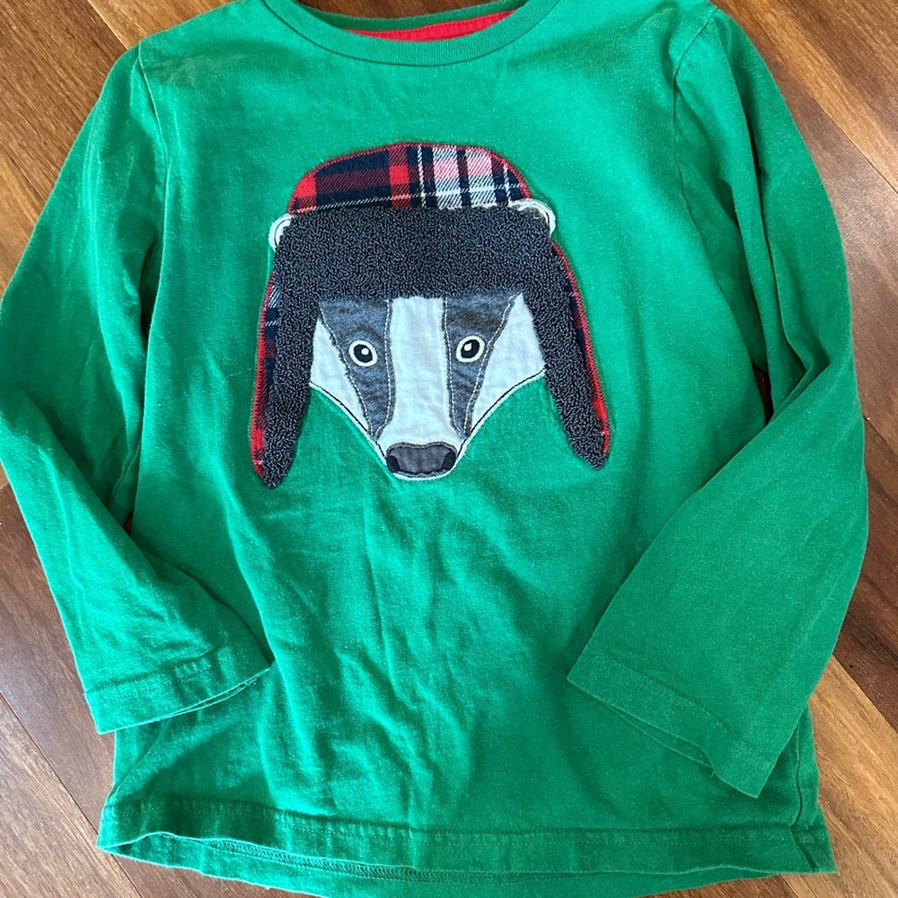 Mini Boden Raccoon Wearing Hat Tee 5Y